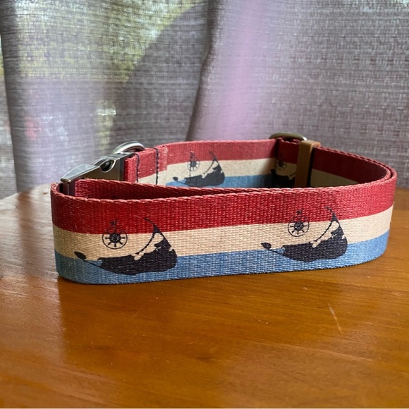 Pawsitivity Nantucket Red White Blue Islands Wide Dog Collar Buckle 1.5” XLarge - Picture 6 of 8